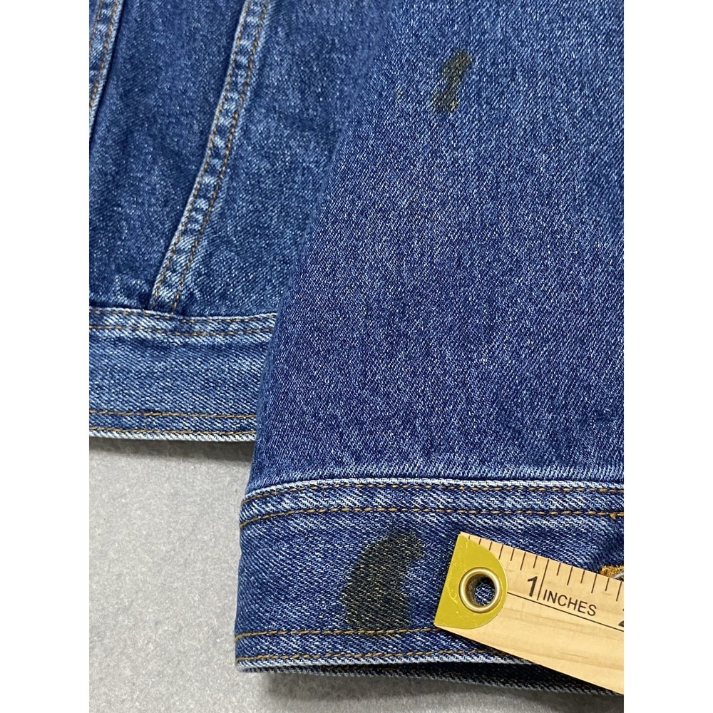 Casual Pointe Mens Denim Trucker Jacket Blue XL Vintage Relaxed Fit Cotton - Picture 12 of 12